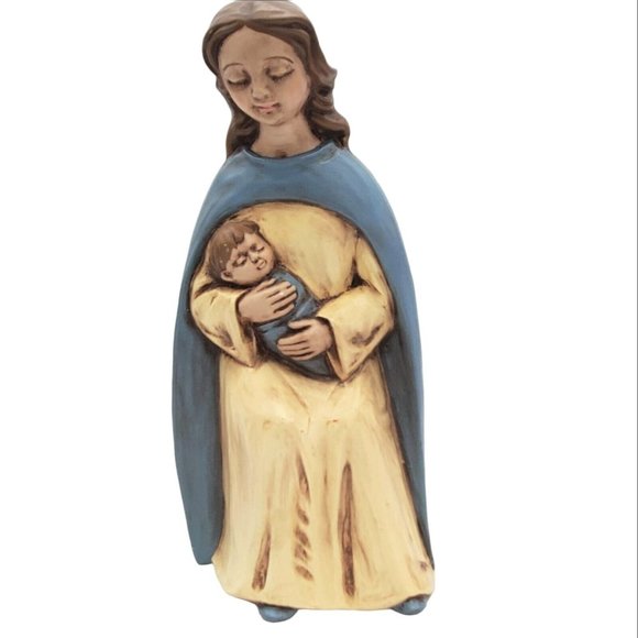 Vintage Mary Jesus Joseph Holland Mold Hand Painted Ceramic Statues Nativity - Picture 2 of 10